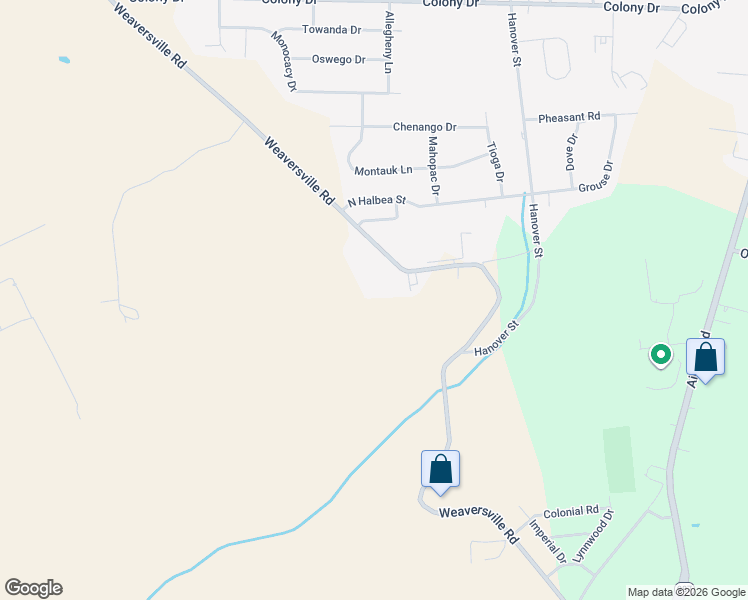 map of restaurants, bars, coffee shops, grocery stores, and more near 6111 Weaversville Road in Bethlehem