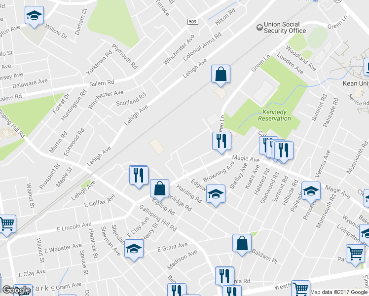 map of restaurants, bars, coffee shops, grocery stores, and more near 333 Clermont Terrace in Union