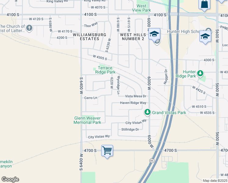 map of restaurants, bars, coffee shops, grocery stores, and more near 4441 6220 West in West Valley City