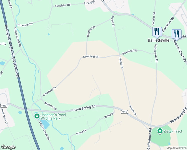 map of restaurants, bars, coffee shops, grocery stores, and more near 4465 Valley Green Drive in Schnecksville