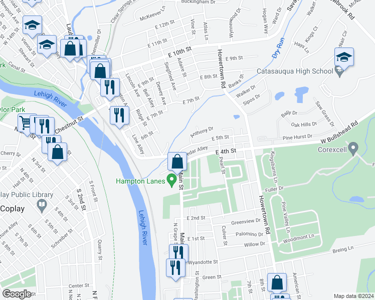 map of restaurants, bars, coffee shops, grocery stores, and more near 18 Keglovits Lane in Northampton