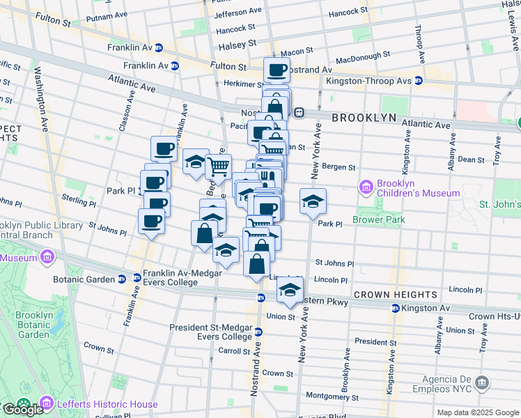 map of restaurants, bars, coffee shops, grocery stores, and more near in Brooklyn