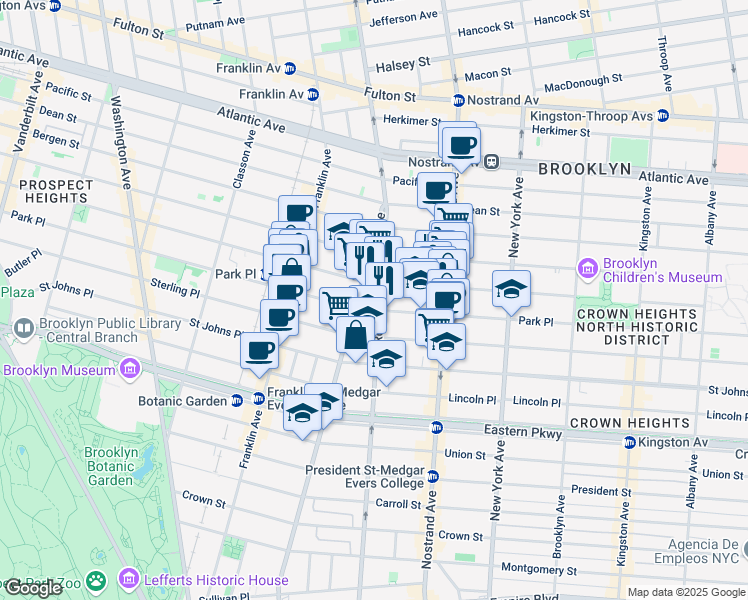 map of restaurants, bars, coffee shops, grocery stores, and more near in Brooklyn
