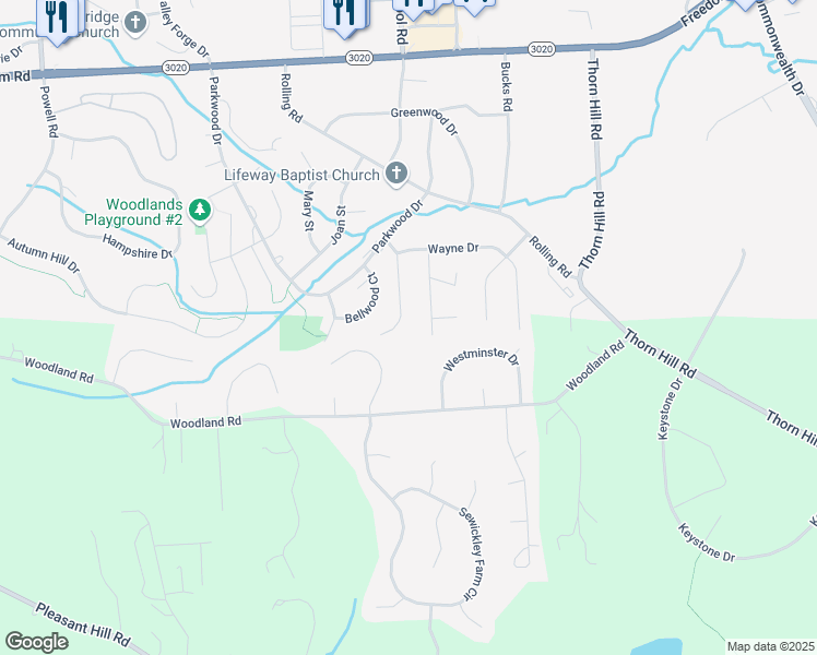 map of restaurants, bars, coffee shops, grocery stores, and more near 211 Kirkwood Drive in Cranberry Township