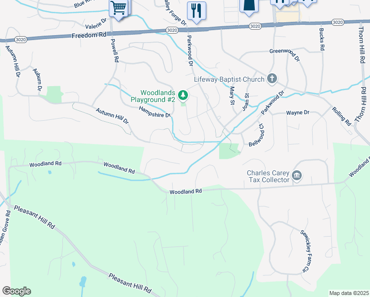 map of restaurants, bars, coffee shops, grocery stores, and more near 199 Autumn Hill Drive in Cranberry Township