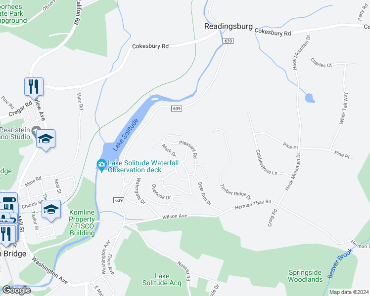 map of restaurants, bars, coffee shops, grocery stores, and more near 5 Squire Lane in High Bridge