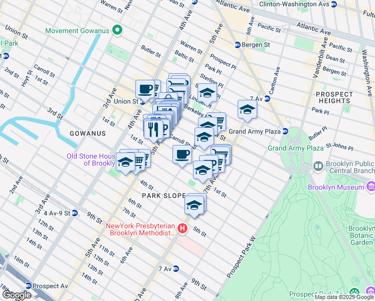 map of restaurants, bars, coffee shops, grocery stores, and more near in Brooklyn