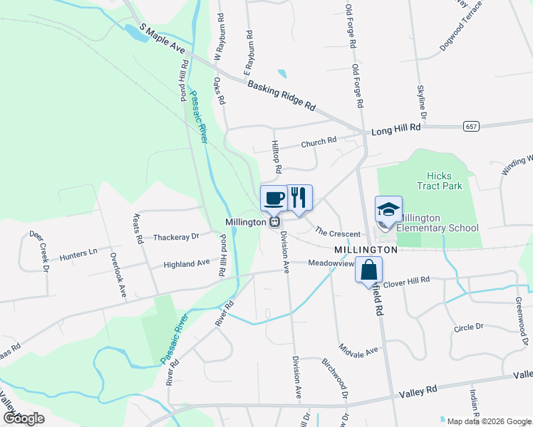map of restaurants, bars, coffee shops, grocery stores, and more near 1 Semerad Road in Long Hill