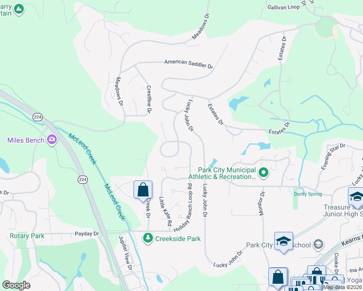 map of restaurants, bars, coffee shops, grocery stores, and more near 2830 Holiday Ranch Loop Road in Park City