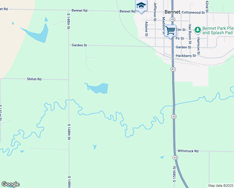 map of restaurants, bars, coffee shops, grocery stores, and more near in Bennet