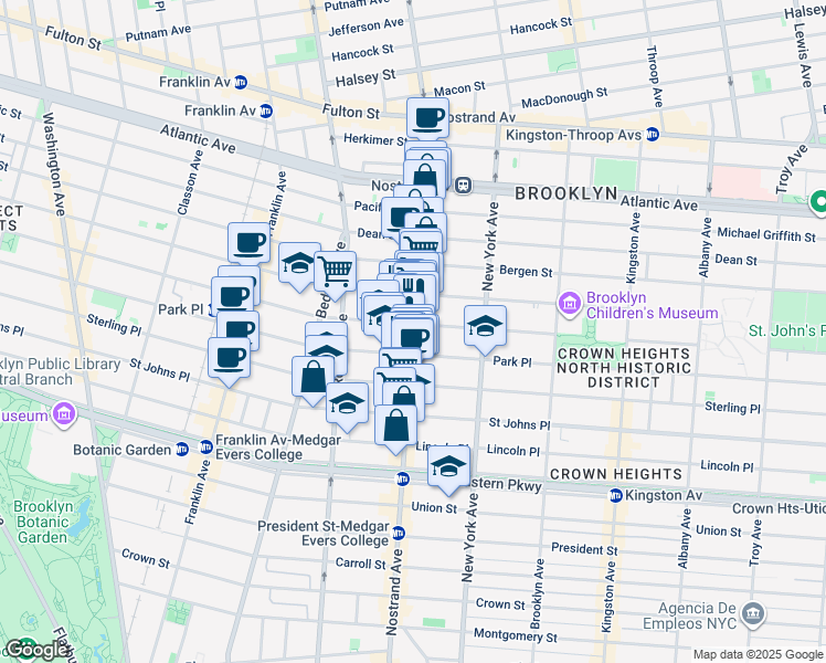 map of restaurants, bars, coffee shops, grocery stores, and more near in Brooklyn