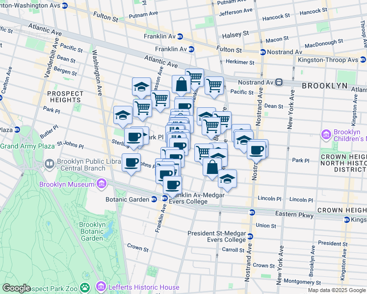 map of restaurants, bars, coffee shops, grocery stores, and more near in Brooklyn