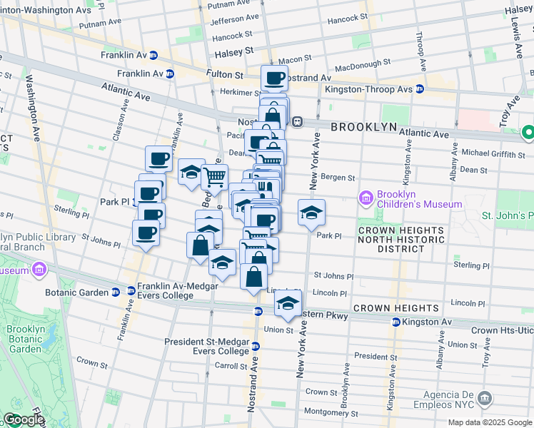 map of restaurants, bars, coffee shops, grocery stores, and more near in Brooklyn