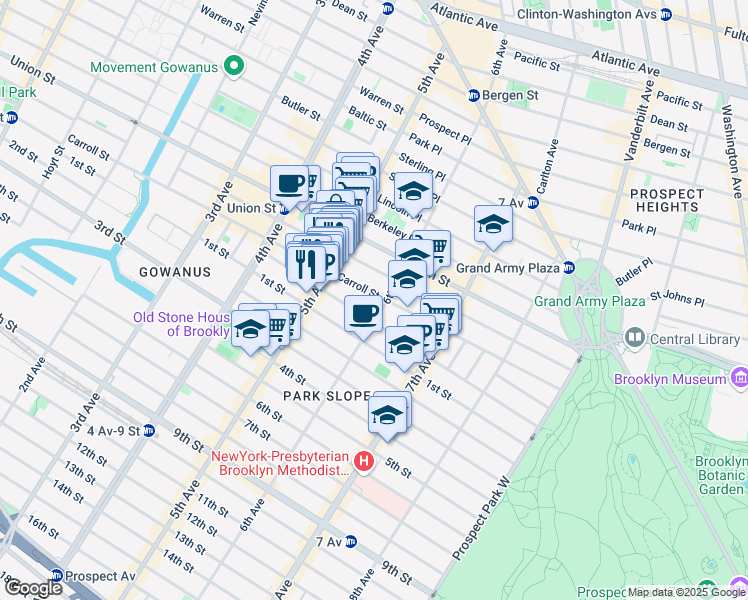 map of restaurants, bars, coffee shops, grocery stores, and more near in Brooklyn