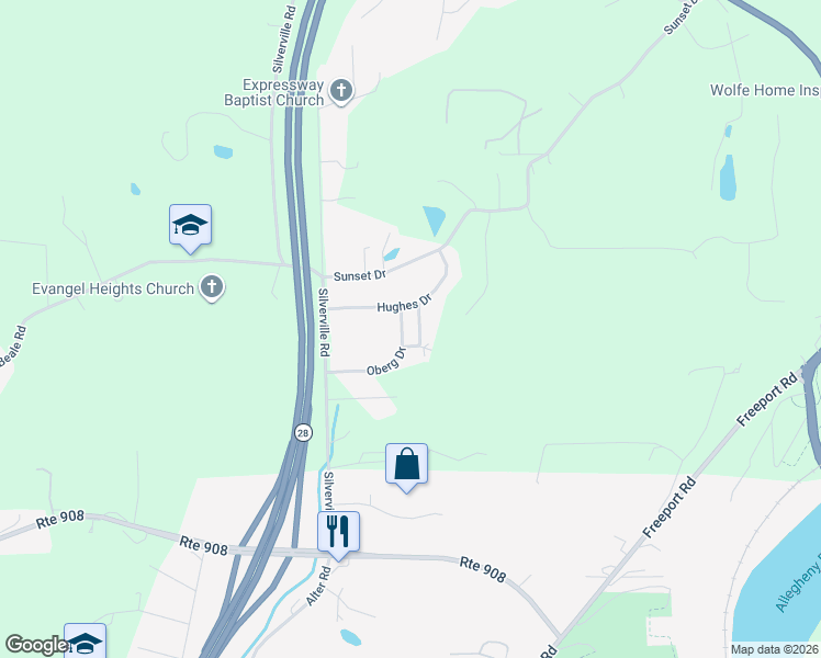map of restaurants, bars, coffee shops, grocery stores, and more near 639 Oberg Drive in Freeport
