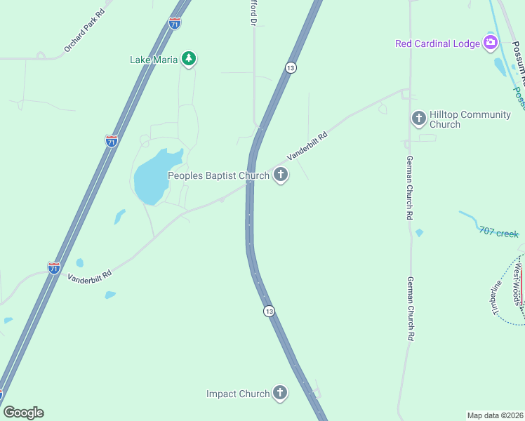 map of restaurants, bars, coffee shops, grocery stores, and more near 3093 Ohio 13 in Mansfield