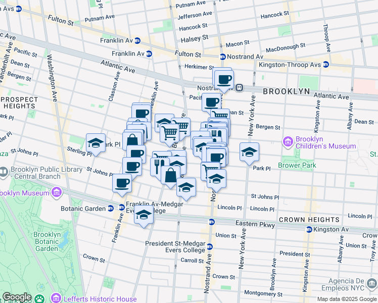 map of restaurants, bars, coffee shops, grocery stores, and more near in Brooklyn
