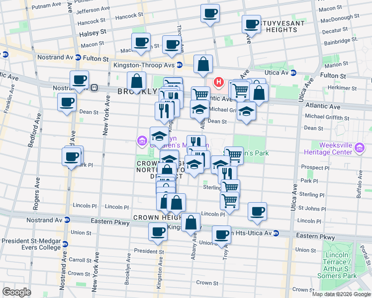 map of restaurants, bars, coffee shops, grocery stores, and more near 952 Saint Marks Avenue in Brooklyn