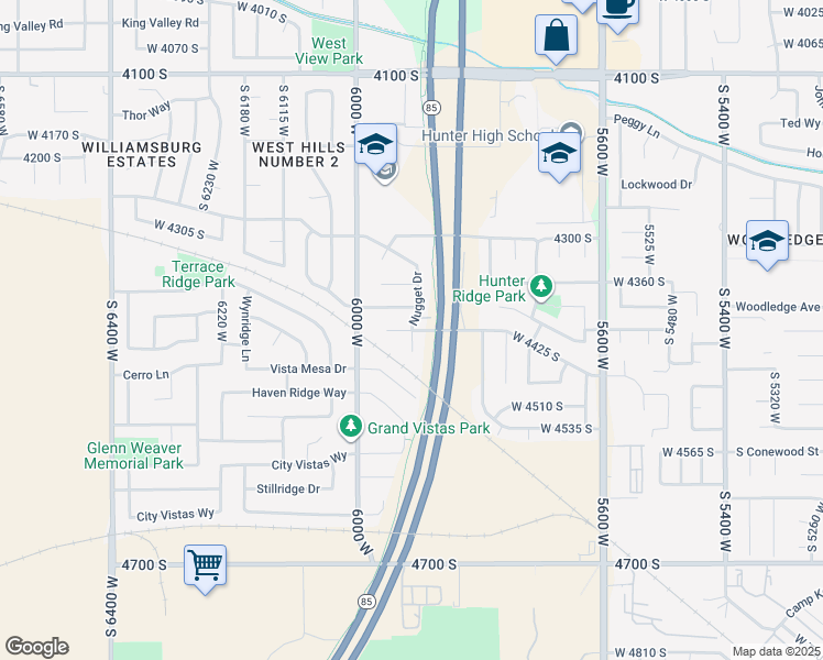 map of restaurants, bars, coffee shops, grocery stores, and more near 7487 South 5900 West in West Valley City