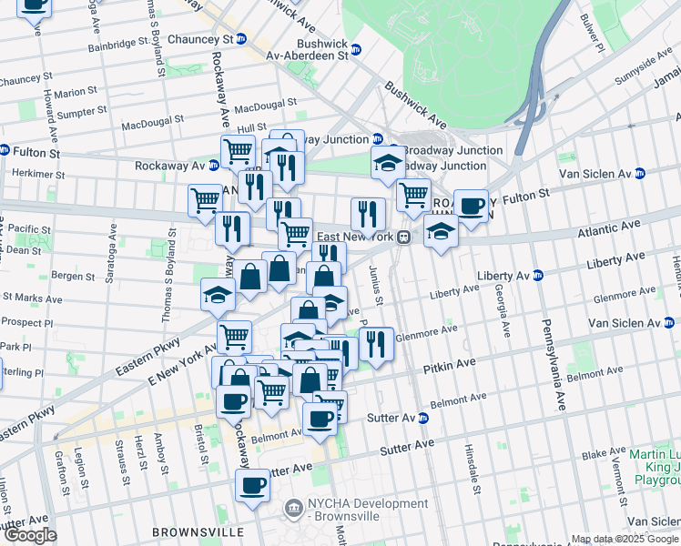map of restaurants, bars, coffee shops, grocery stores, and more near 3003 Dean Street in Brooklyn