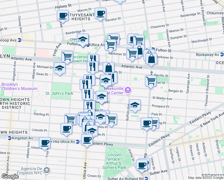 map of restaurants, bars, coffee shops, grocery stores, and more near in Brooklyn