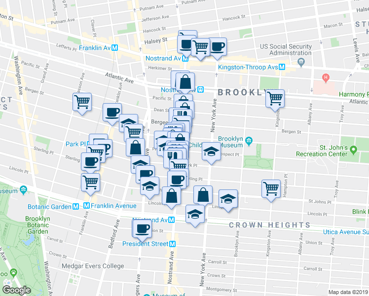 map of restaurants, bars, coffee shops, grocery stores, and more near in Brooklyn