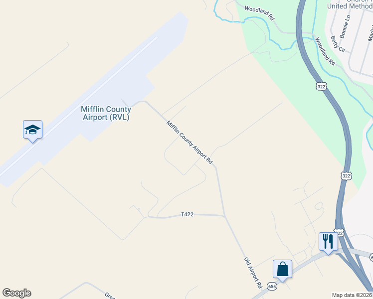 map of restaurants, bars, coffee shops, grocery stores, and more near 3-5 Cessna Drive in Reedsville
