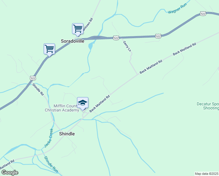 map of restaurants, bars, coffee shops, grocery stores, and more near 5263 Back Maitland Road in McClure