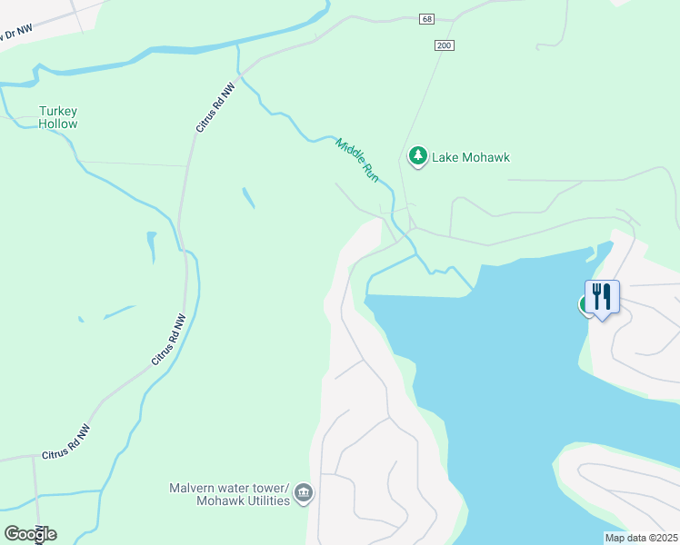 map of restaurants, bars, coffee shops, grocery stores, and more near 37 West Mohawk Drive in Malvern
