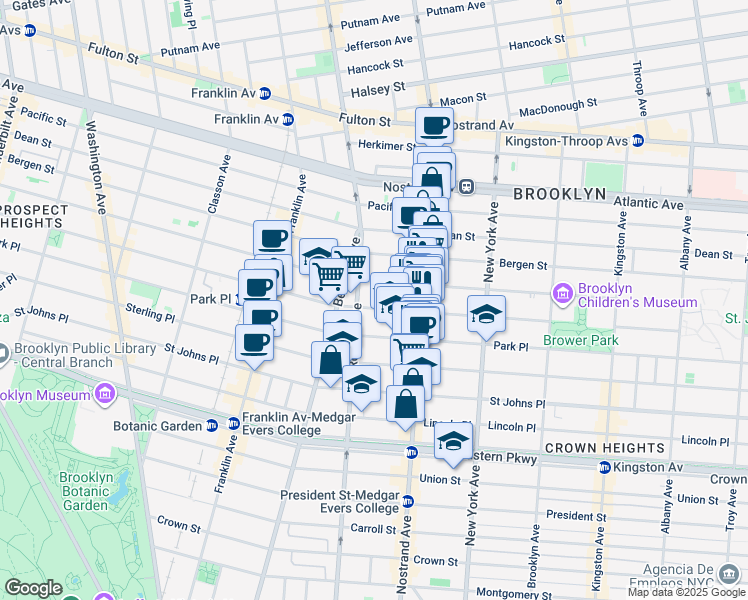 map of restaurants, bars, coffee shops, grocery stores, and more near 760 Prospect Place in Brooklyn