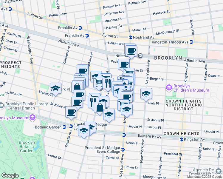 map of restaurants, bars, coffee shops, grocery stores, and more near in Brooklyn