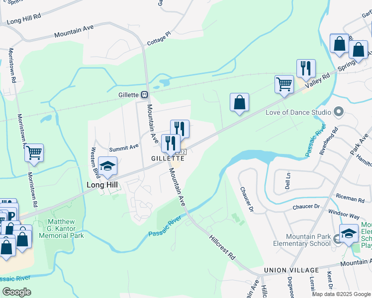 map of restaurants, bars, coffee shops, grocery stores, and more near 633 Valley Road in Gillette