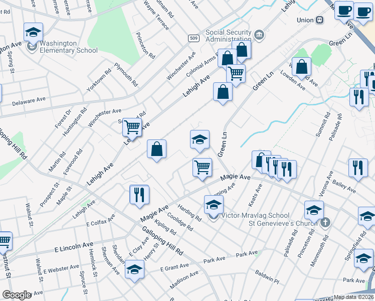 map of restaurants, bars, coffee shops, grocery stores, and more near 1720 Patriot Way in Union