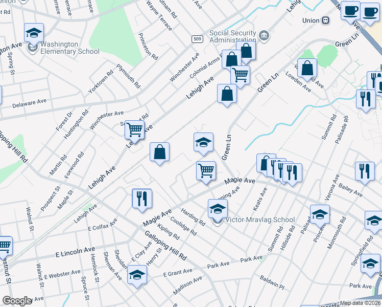 map of restaurants, bars, coffee shops, grocery stores, and more near 1720 Patriot Way in Union