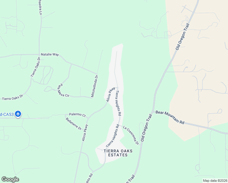 map of restaurants, bars, coffee shops, grocery stores, and more near 13404 Tierra Heights Road in Redding