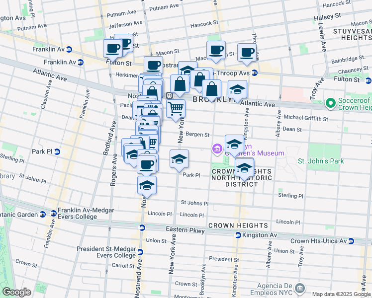 map of restaurants, bars, coffee shops, grocery stores, and more near in Brooklyn