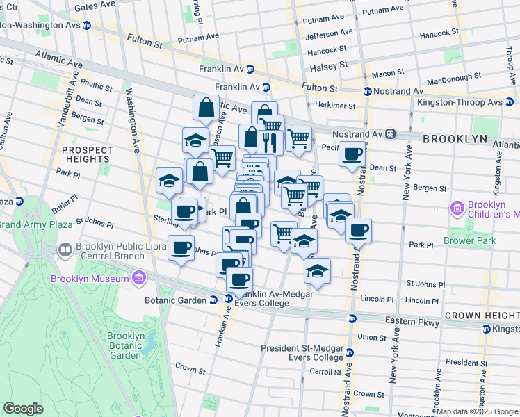 map of restaurants, bars, coffee shops, grocery stores, and more near in Brooklyn