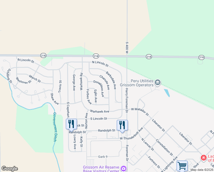 map of restaurants, bars, coffee shops, grocery stores, and more near 1137 Barksdale Avenue in Peru