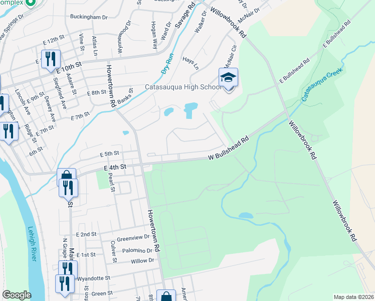 map of restaurants, bars, coffee shops, grocery stores, and more near 3021 Oak Hills Drive in Northampton