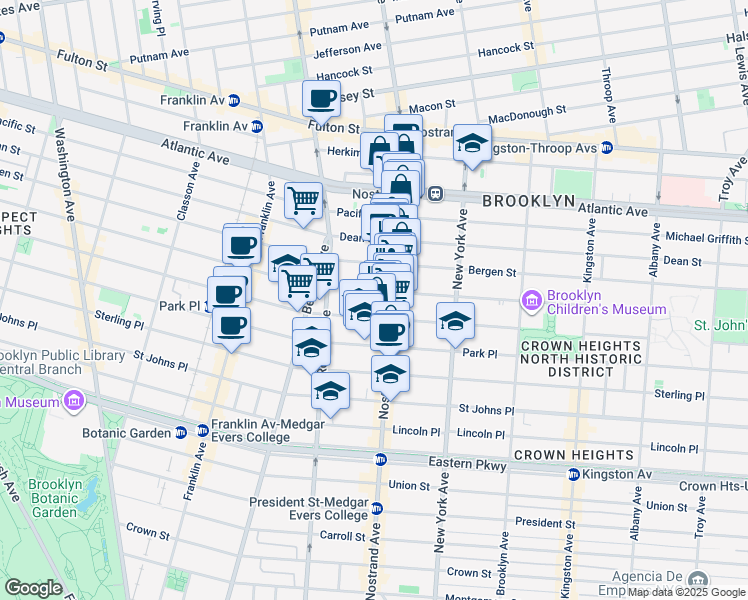 map of restaurants, bars, coffee shops, grocery stores, and more near 653 Saint Marks Avenue in Brooklyn