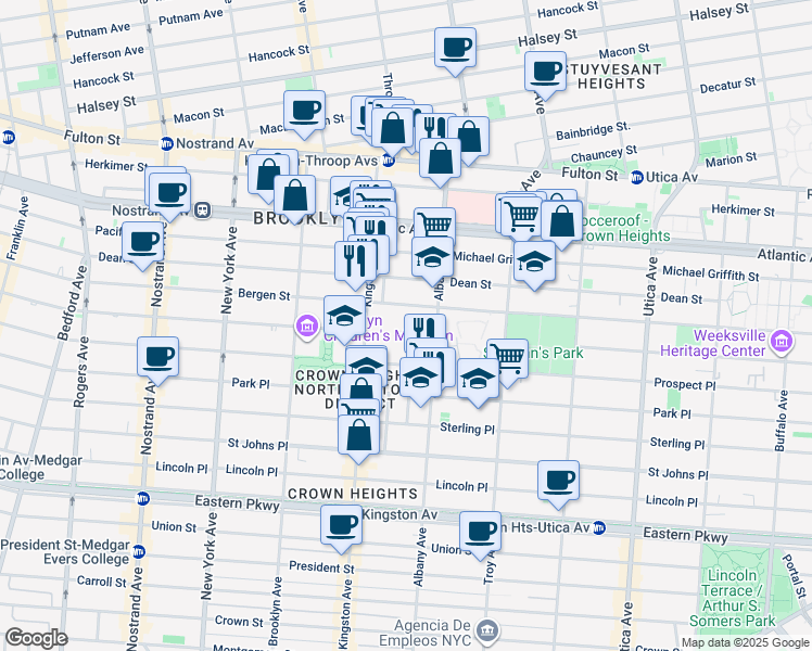 map of restaurants, bars, coffee shops, grocery stores, and more near 947 Saint Marks Avenue in Brooklyn