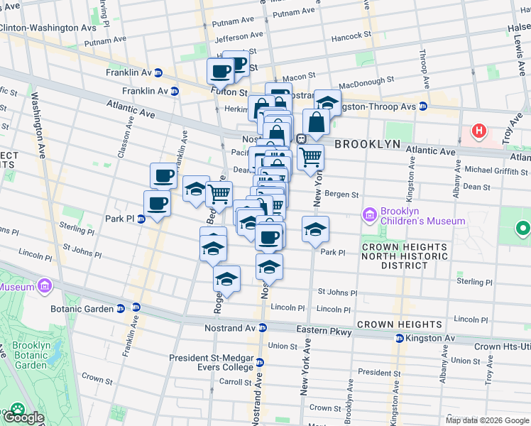 map of restaurants, bars, coffee shops, grocery stores, and more near in Brooklyn