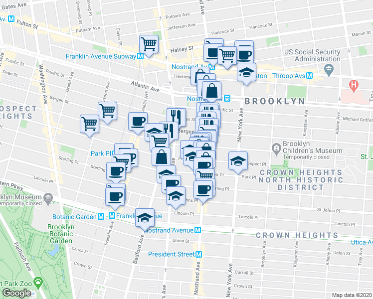 map of restaurants, bars, coffee shops, grocery stores, and more near 653 Saint Marks Avenue in Brooklyn