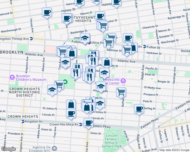 map of restaurants, bars, coffee shops, grocery stores, and more near in Brooklyn