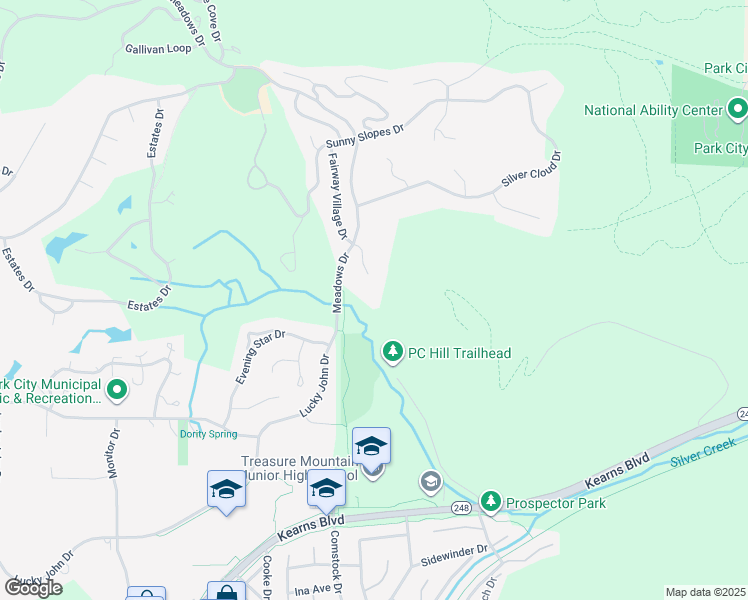 map of restaurants, bars, coffee shops, grocery stores, and more near 2300 Meadows Drive in Park City