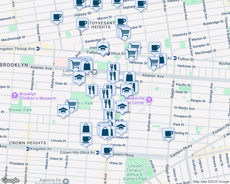 map of restaurants, bars, coffee shops, grocery stores, and more near in Brooklyn