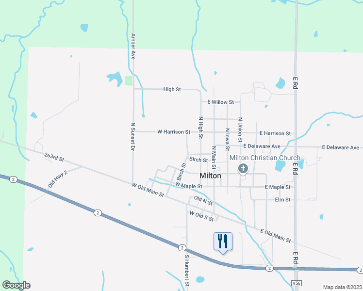 map of restaurants, bars, coffee shops, grocery stores, and more near in Milton
