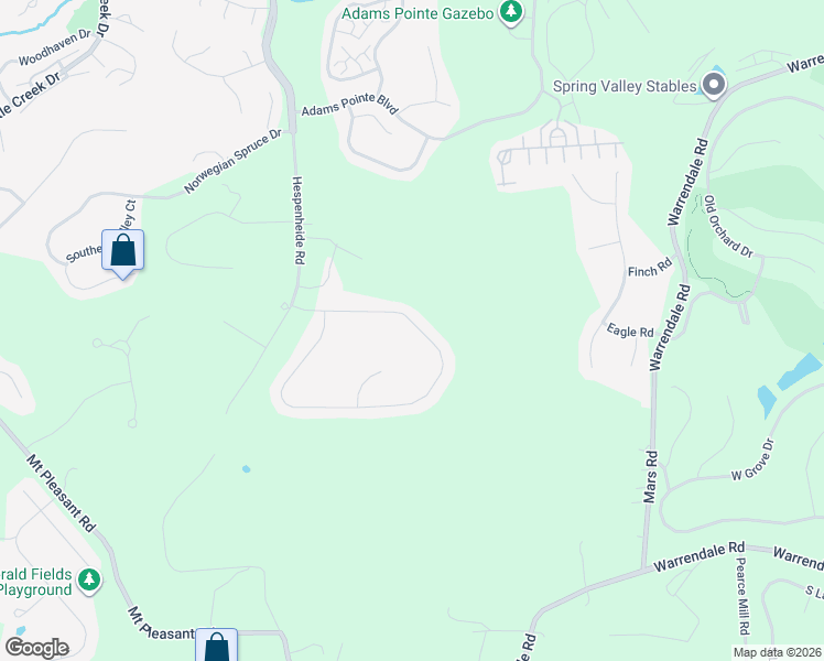 map of restaurants, bars, coffee shops, grocery stores, and more near 240 Broadstone Drive in Mars