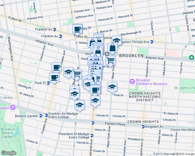 map of restaurants, bars, coffee shops, grocery stores, and more near in Brooklyn