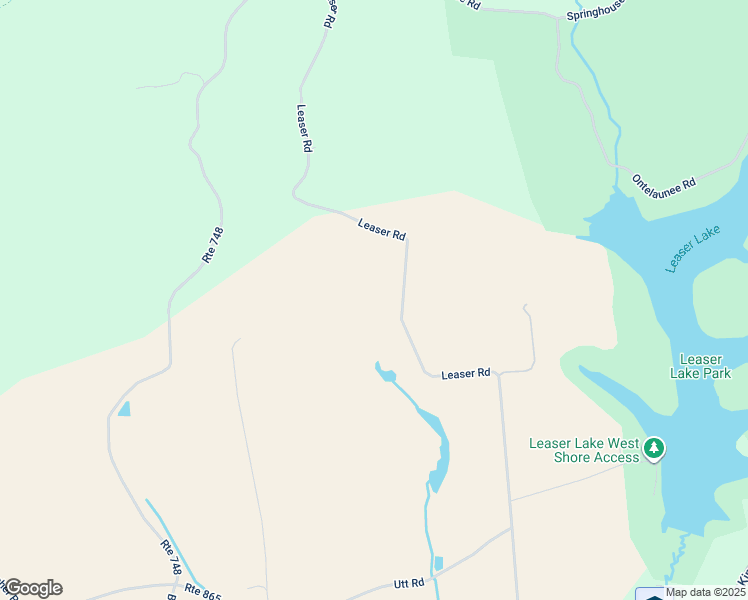 map of restaurants, bars, coffee shops, grocery stores, and more near 7654 Leaser Road in Kempton